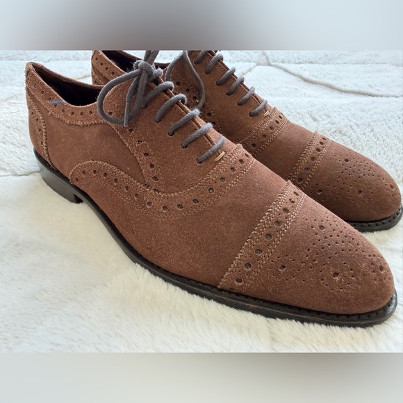 $250 Anthony Veer Brown Suede Leather Oxford Wingtip Shoes 10 main image 9